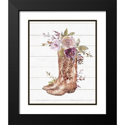 Boots Black Modern Wood Framed Art Print with Double Matting by Blue, Nina