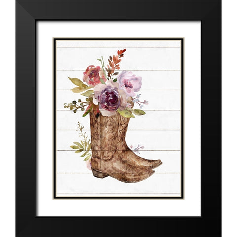 Boots II Black Modern Wood Framed Art Print with Double Matting by Blue, Nina