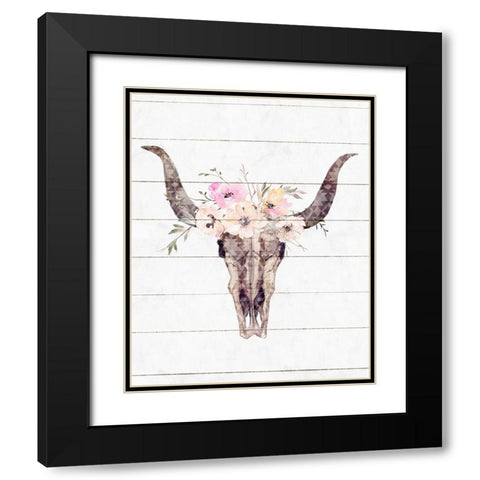 Western Skull II Black Modern Wood Framed Art Print with Double Matting by Blue, Nina