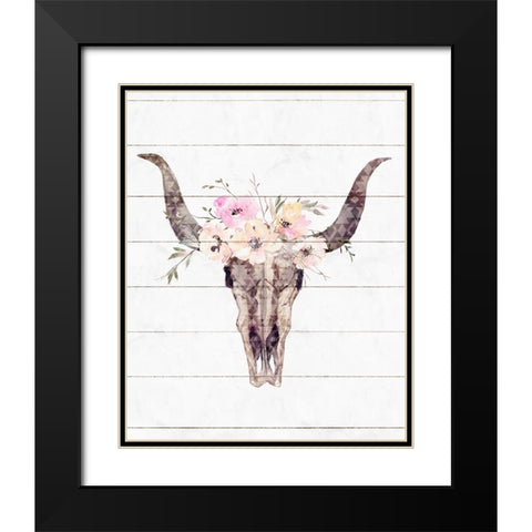Western Skull II Black Modern Wood Framed Art Print with Double Matting by Blue, Nina