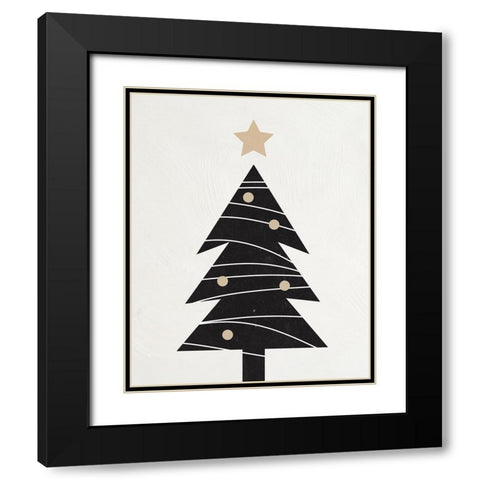 Modern Christmas Tree I Black Modern Wood Framed Art Print with Double Matting by Blue, Nina