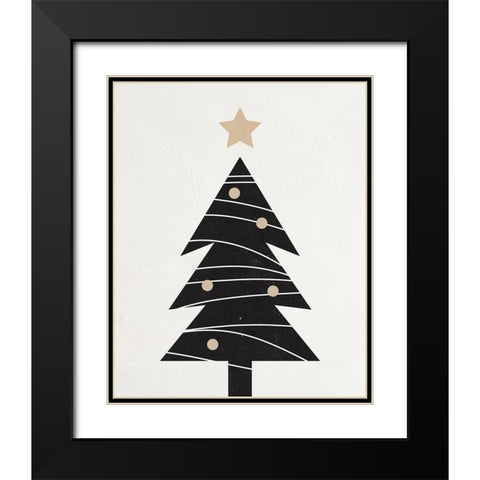 Modern Christmas Tree I Black Modern Wood Framed Art Print with Double Matting by Blue, Nina