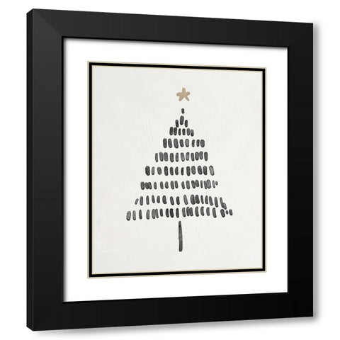 Modern Christmas Tree II Black Modern Wood Framed Art Print with Double Matting by Blue, Nina