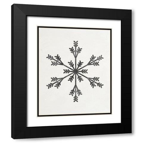 Modern Snowflake II Black Modern Wood Framed Art Print with Double Matting by Blue, Nina
