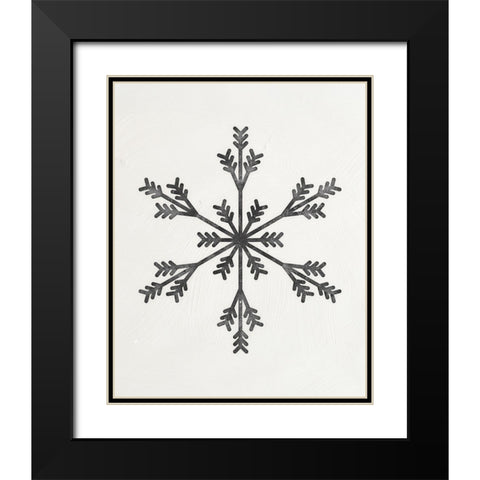 Modern Snowflake II Black Modern Wood Framed Art Print with Double Matting by Blue, Nina
