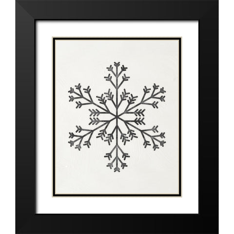 Modern Snowflake III Black Modern Wood Framed Art Print with Double Matting by Blue, Nina
