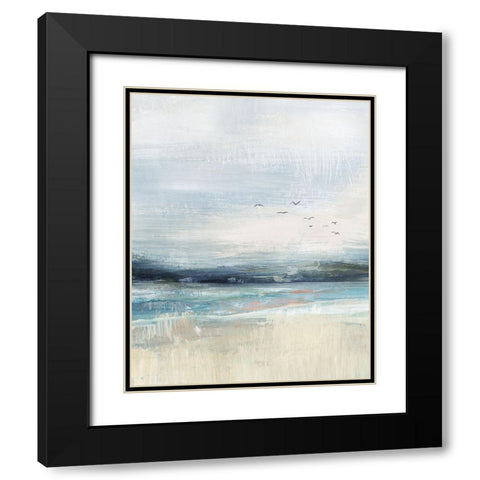 Coastal Birds Black Modern Wood Framed Art Print with Double Matting by Blue, Nina