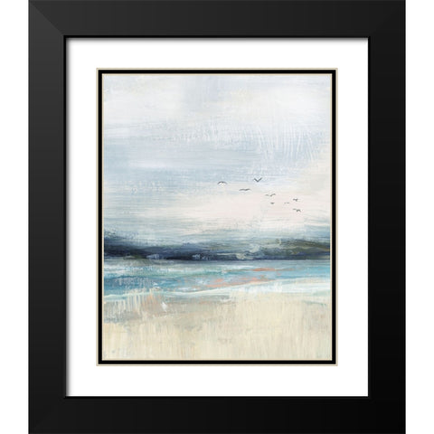 Coastal Birds Black Modern Wood Framed Art Print with Double Matting by Blue, Nina