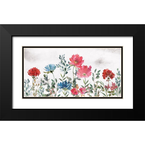 Wildflowers Black Modern Wood Framed Art Print with Double Matting by Blue, Nina