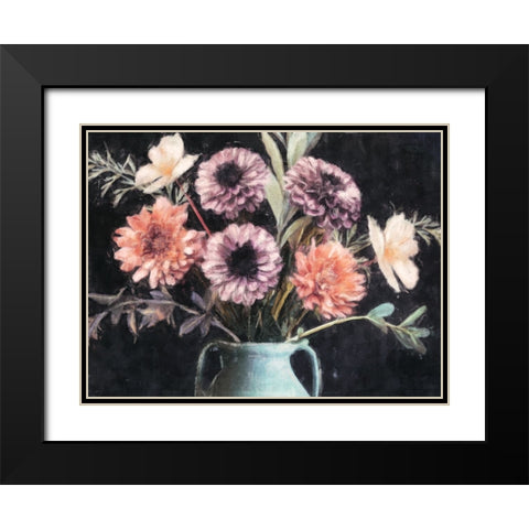 Harvest Floral Black Modern Wood Framed Art Print with Double Matting by Blue, Nina