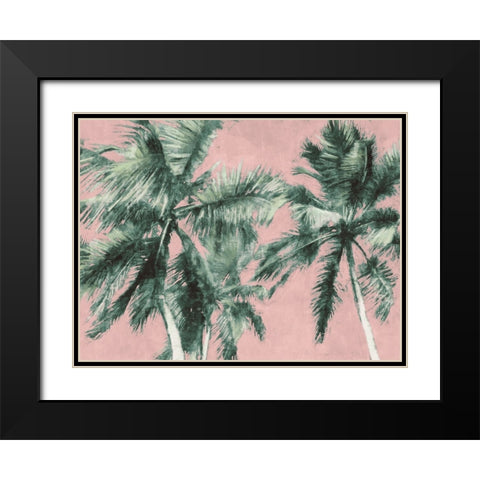 Fun Palms Black Modern Wood Framed Art Print with Double Matting by Blue, Nina