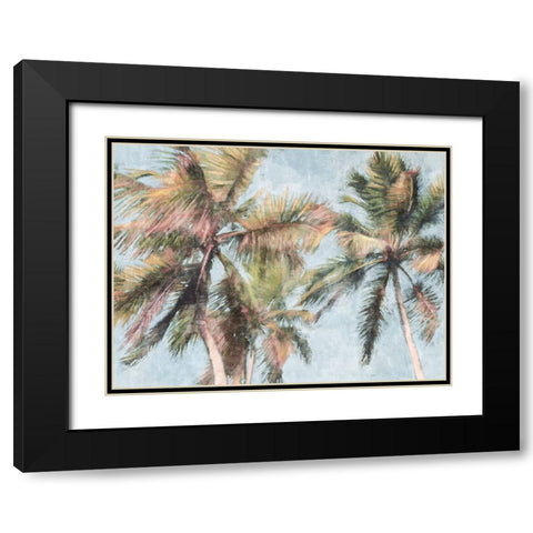 Fun Palms Black Modern Wood Framed Art Print with Double Matting by Blue, Nina