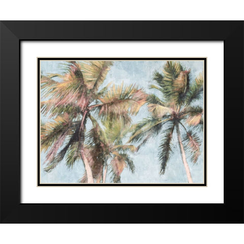 Fun Palms Black Modern Wood Framed Art Print with Double Matting by Blue, Nina
