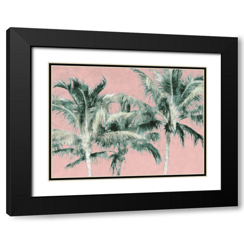 Fun Palms II Black Modern Wood Framed Art Print with Double Matting by Blue, Nina