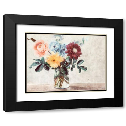 Summer Bouquet Black Modern Wood Framed Art Print with Double Matting by Blue, Nina