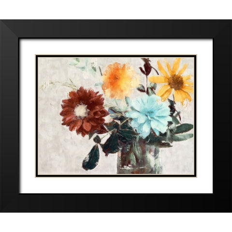 Summer Bouquet II Black Modern Wood Framed Art Print with Double Matting by Blue, Nina