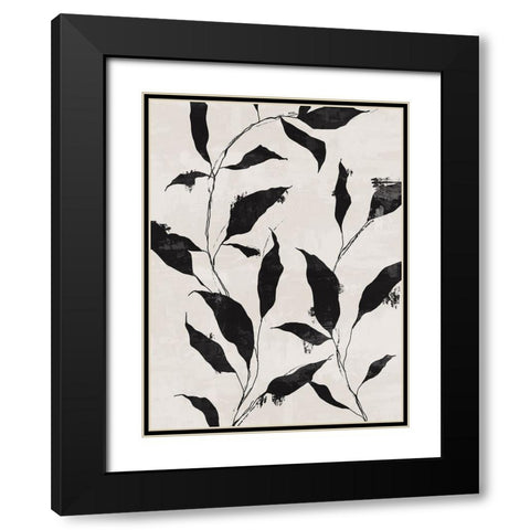 Noir Botanical II Black Modern Wood Framed Art Print with Double Matting by Blue, Nina