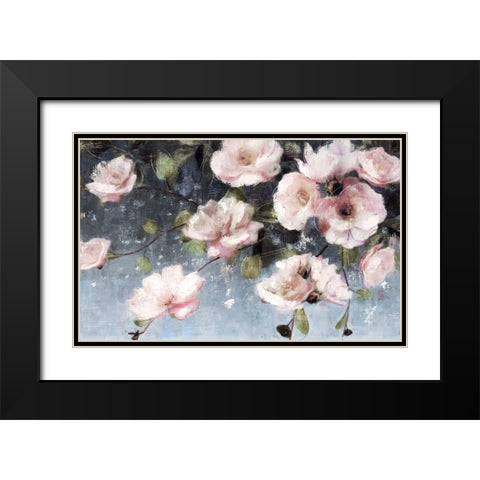 Twilight Blooms Black Modern Wood Framed Art Print with Double Matting by Blue, Nina