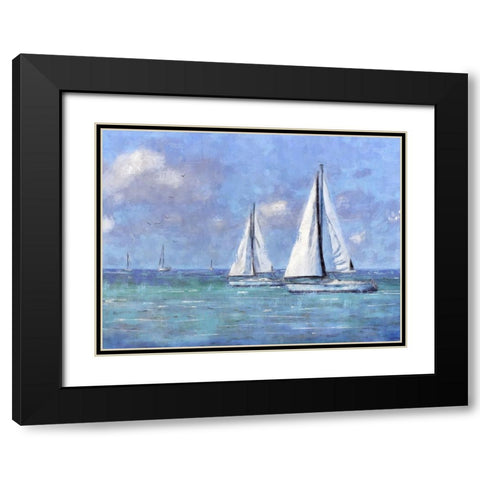 Sailing Day Black Modern Wood Framed Art Print with Double Matting by Blue, Nina