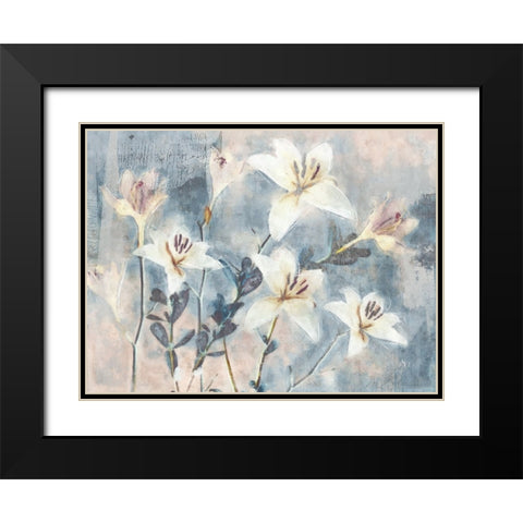 Whisper Blooms II Black Modern Wood Framed Art Print with Double Matting by Blue, Nina