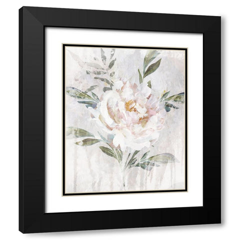 Abstract Peony Black Modern Wood Framed Art Print with Double Matting by Blue, Nina