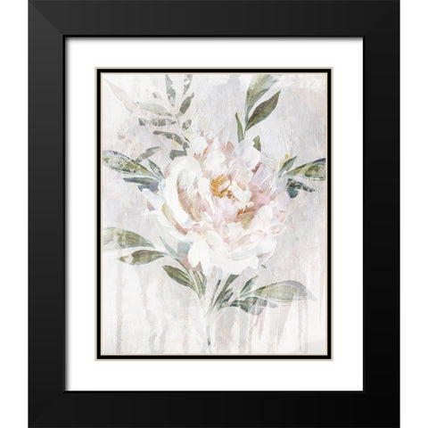 Abstract Peony Black Modern Wood Framed Art Print with Double Matting by Blue, Nina