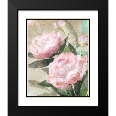Bountiful Peonies II Black Modern Wood Framed Art Print with Double Matting by Blue, Nina