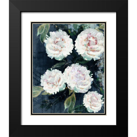Peony Melody III Black Modern Wood Framed Art Print with Double Matting by Blue, Nina