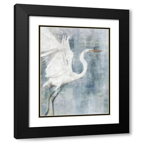 Glacier Heron Black Modern Wood Framed Art Print with Double Matting by Blue, Nina