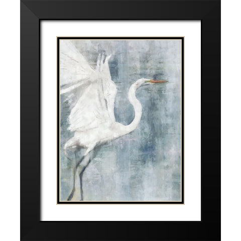 Glacier Heron Black Modern Wood Framed Art Print with Double Matting by Blue, Nina