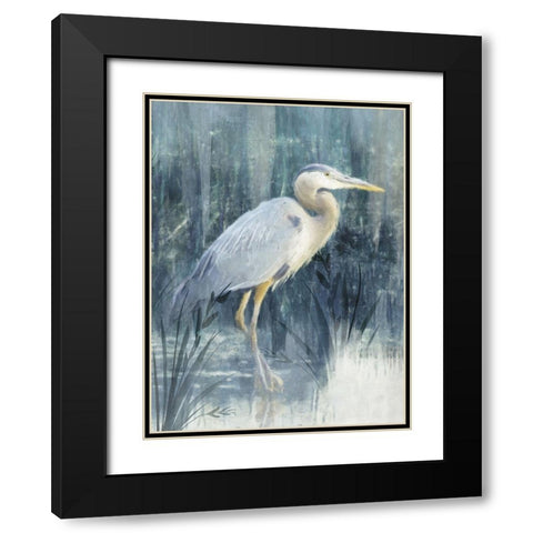Glacier Heron III Black Modern Wood Framed Art Print with Double Matting by Blue, Nina