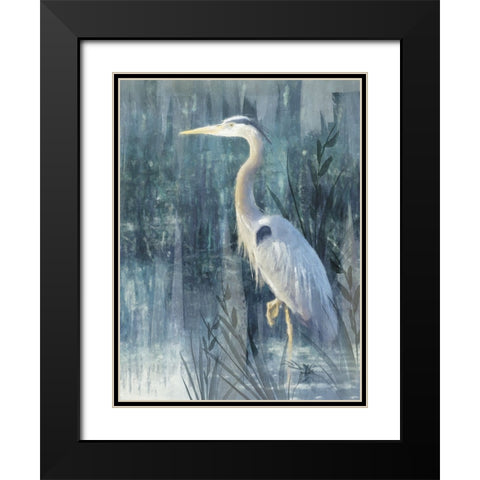Glacier Heron IV Black Modern Wood Framed Art Print with Double Matting by Blue, Nina