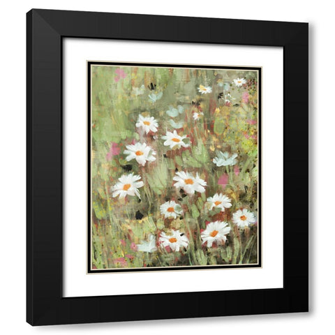 Daisy Field I Black Modern Wood Framed Art Print with Double Matting by Blue, Nina