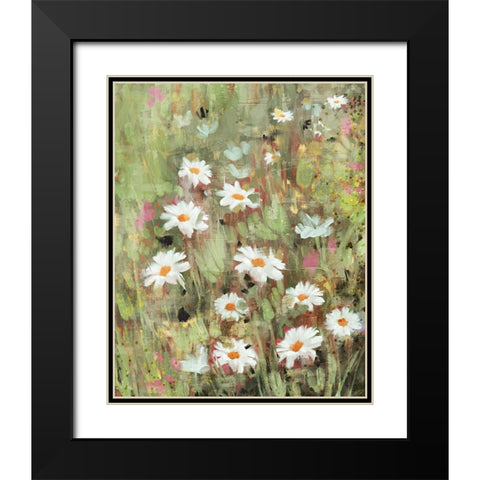 Daisy Field I Black Modern Wood Framed Art Print with Double Matting by Blue, Nina