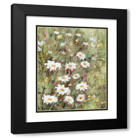 Daisy Field II Black Modern Wood Framed Art Print with Double Matting by Blue, Nina