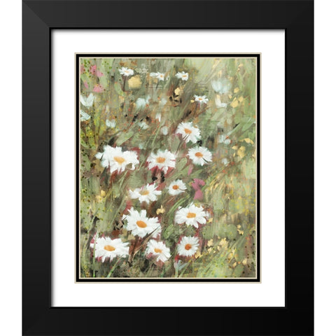 Daisy Field II Black Modern Wood Framed Art Print with Double Matting by Blue, Nina