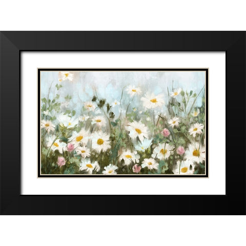 Field of Daisies Black Modern Wood Framed Art Print with Double Matting by Blue, Nina