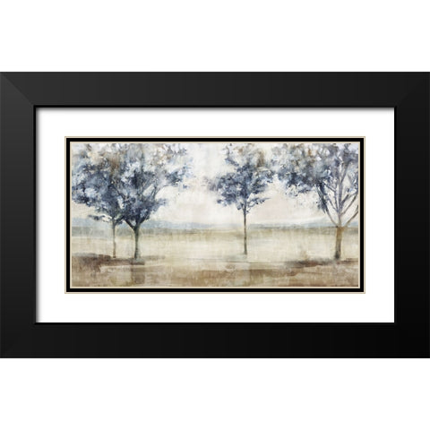 Moody Trees Black Modern Wood Framed Art Print with Double Matting by Blue, Nina