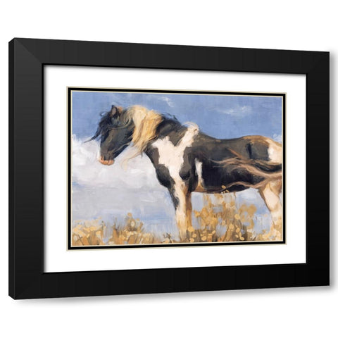 Windswept Black Modern Wood Framed Art Print with Double Matting by Blue, Nina