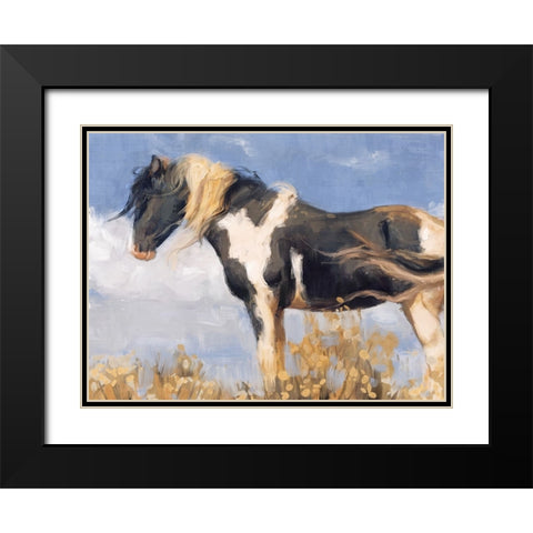 Windswept Black Modern Wood Framed Art Print with Double Matting by Blue, Nina