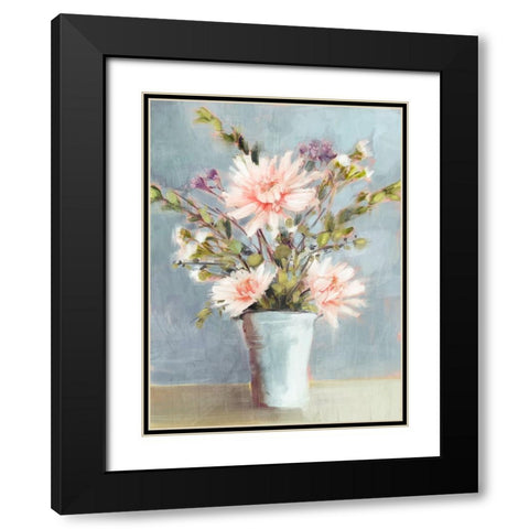 Spring Florals I Black Modern Wood Framed Art Print with Double Matting by Blue, Nina