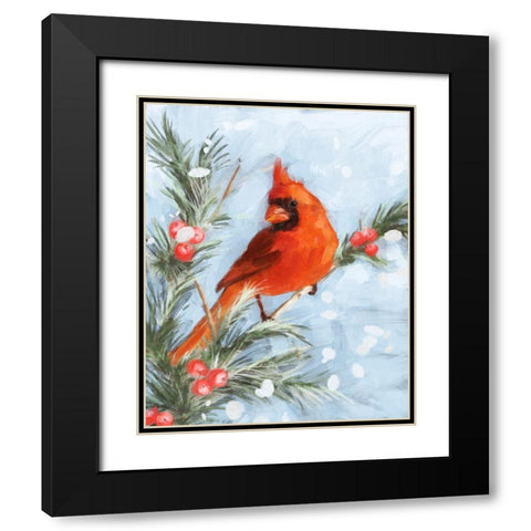 Cardinal IV Black Modern Wood Framed Art Print with Double Matting by Blue, Nina