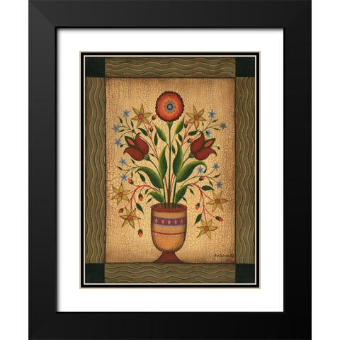 Floral Black Modern Wood Framed Art Print with Double Matting by Lewis, Kim