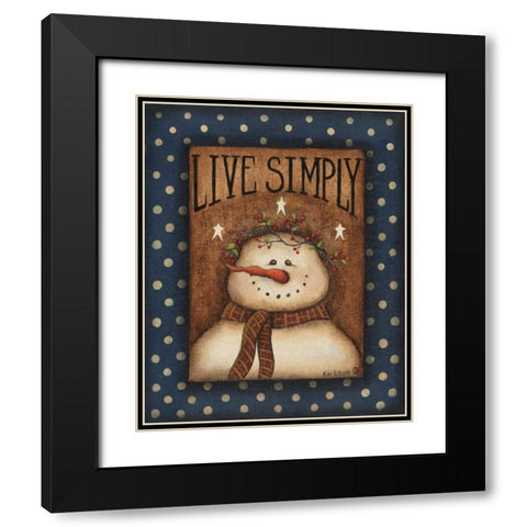 Live Simply Black Modern Wood Framed Art Print with Double Matting by Lewis, Kim