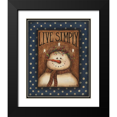 Live Simply Black Modern Wood Framed Art Print with Double Matting by Lewis, Kim