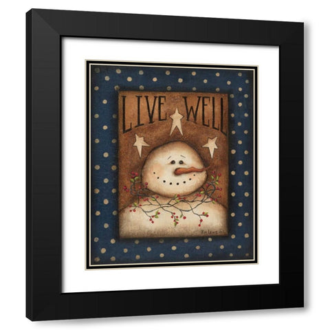 Live Well Black Modern Wood Framed Art Print with Double Matting by Lewis, Kim