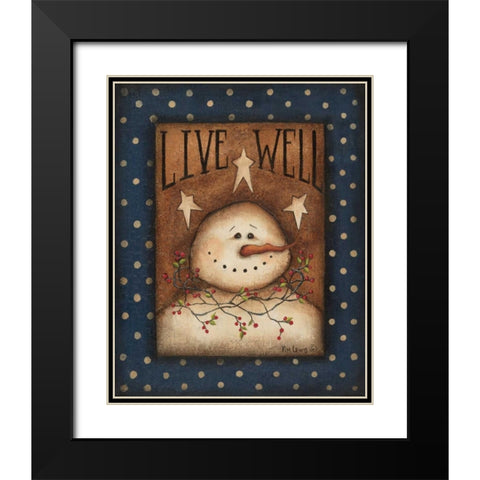 Live Well Black Modern Wood Framed Art Print with Double Matting by Lewis, Kim
