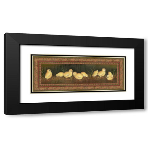 Eight Chicks Black Modern Wood Framed Art Print with Double Matting by Lewis, Kim
