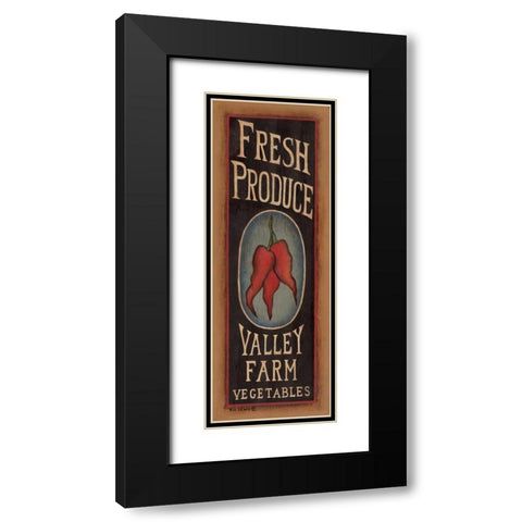 Peppers Black Modern Wood Framed Art Print with Double Matting by Lewis, Kim