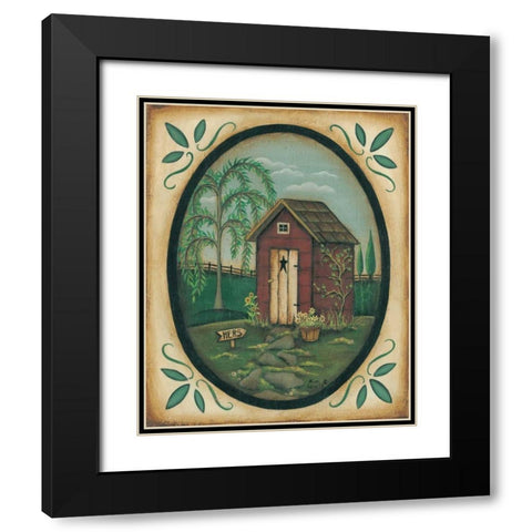 Her Outhouse Black Modern Wood Framed Art Print with Double Matting by Lewis, Kim